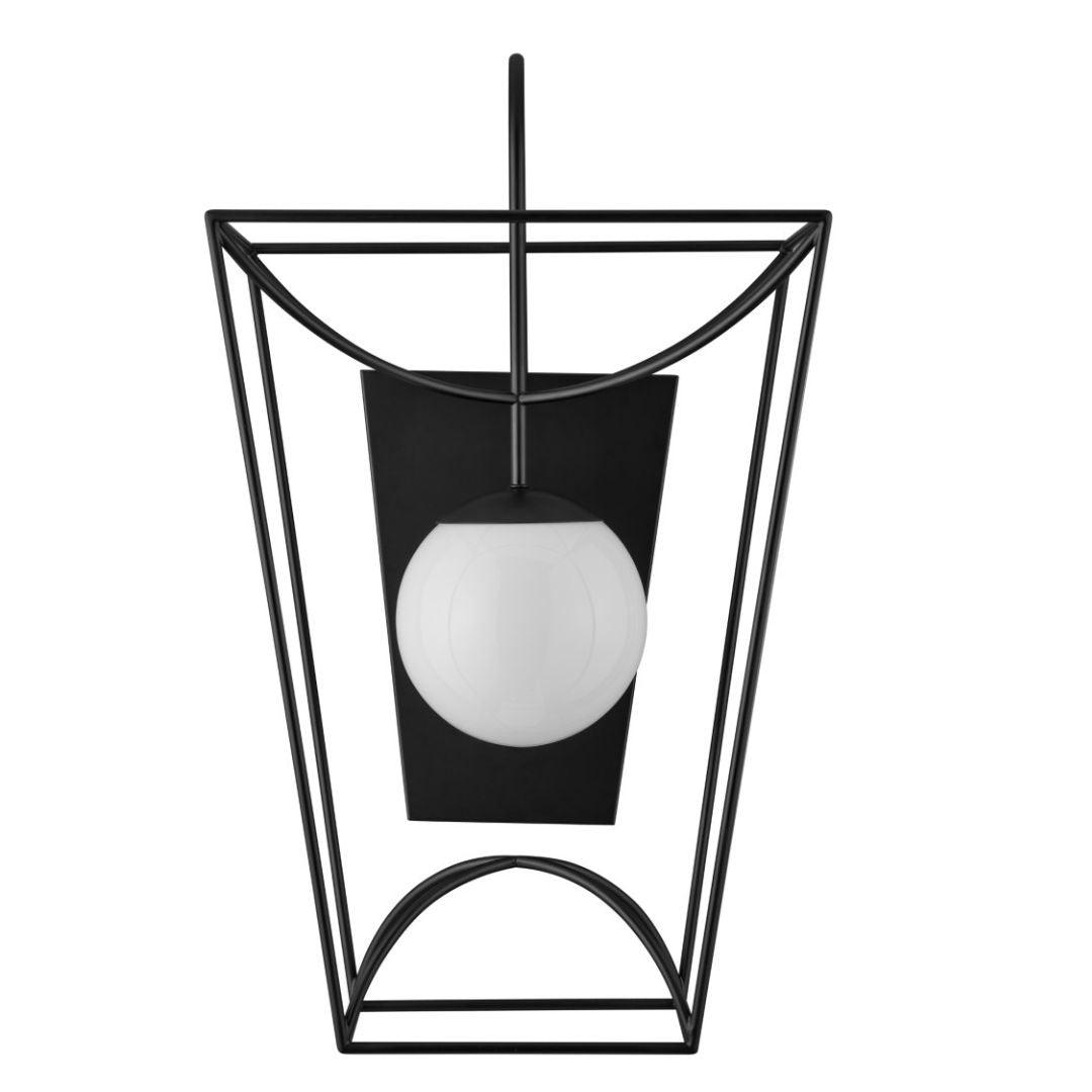 Black Indoor and Outdoor Lantern Wall Sconce