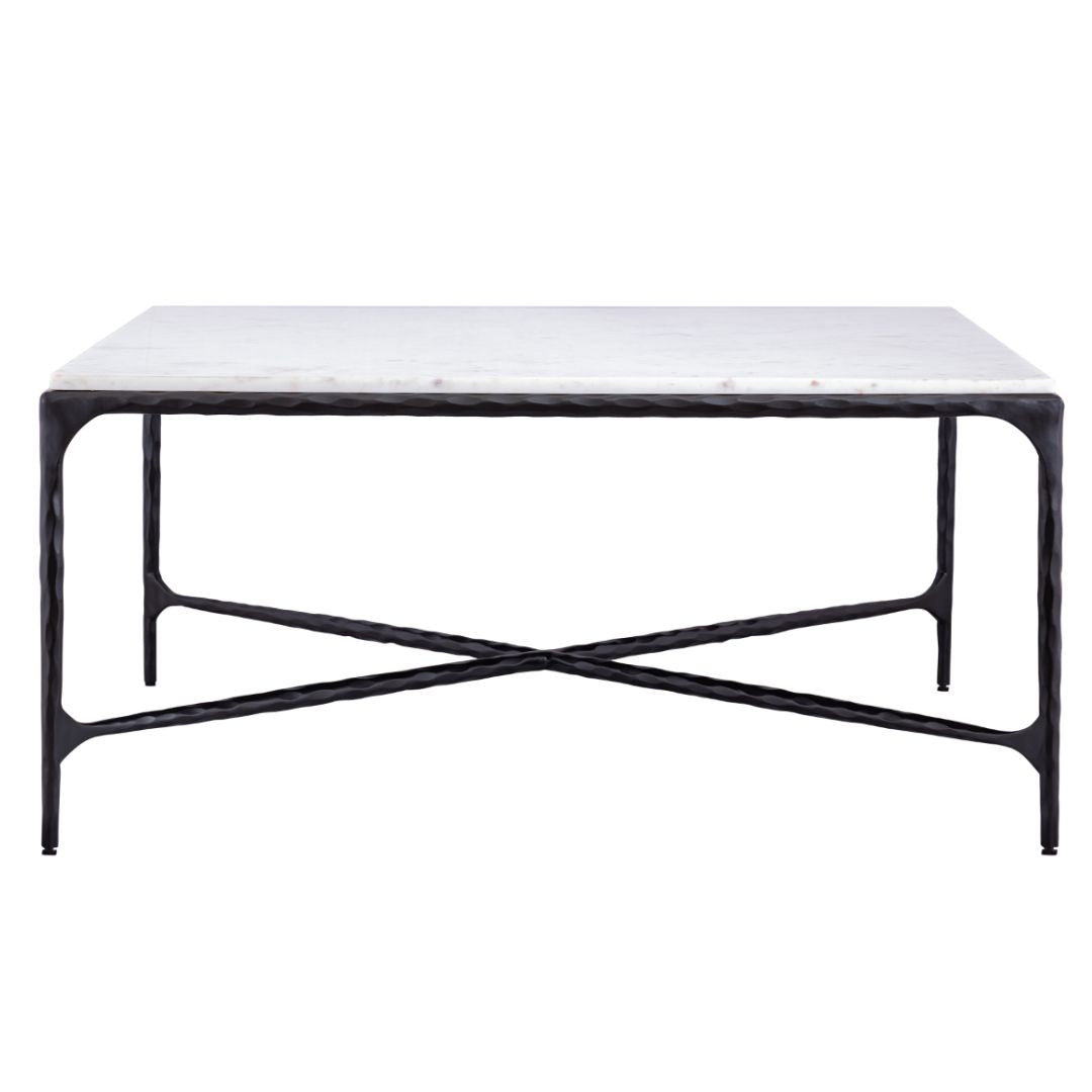 Black Forged White Coffee Table