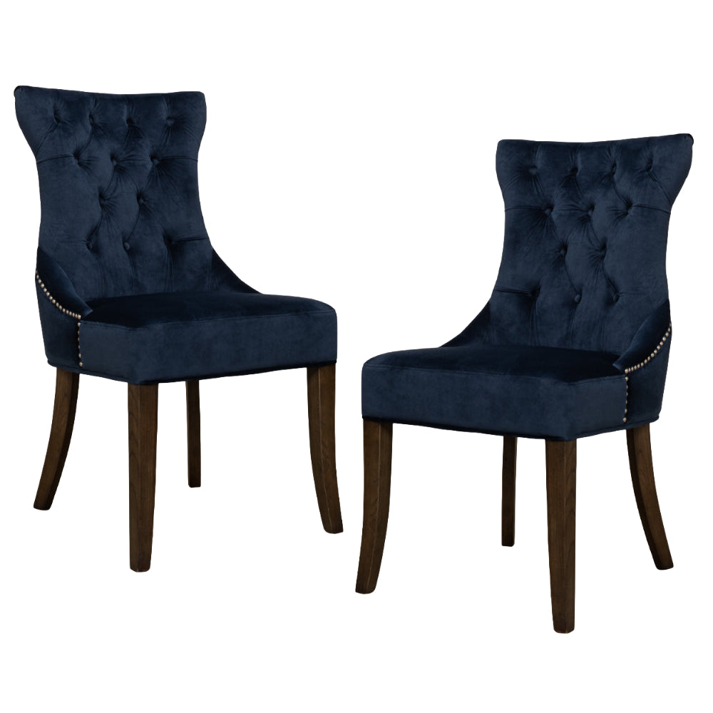 Blue Velvet Sophie Side Chairs - Set of 2