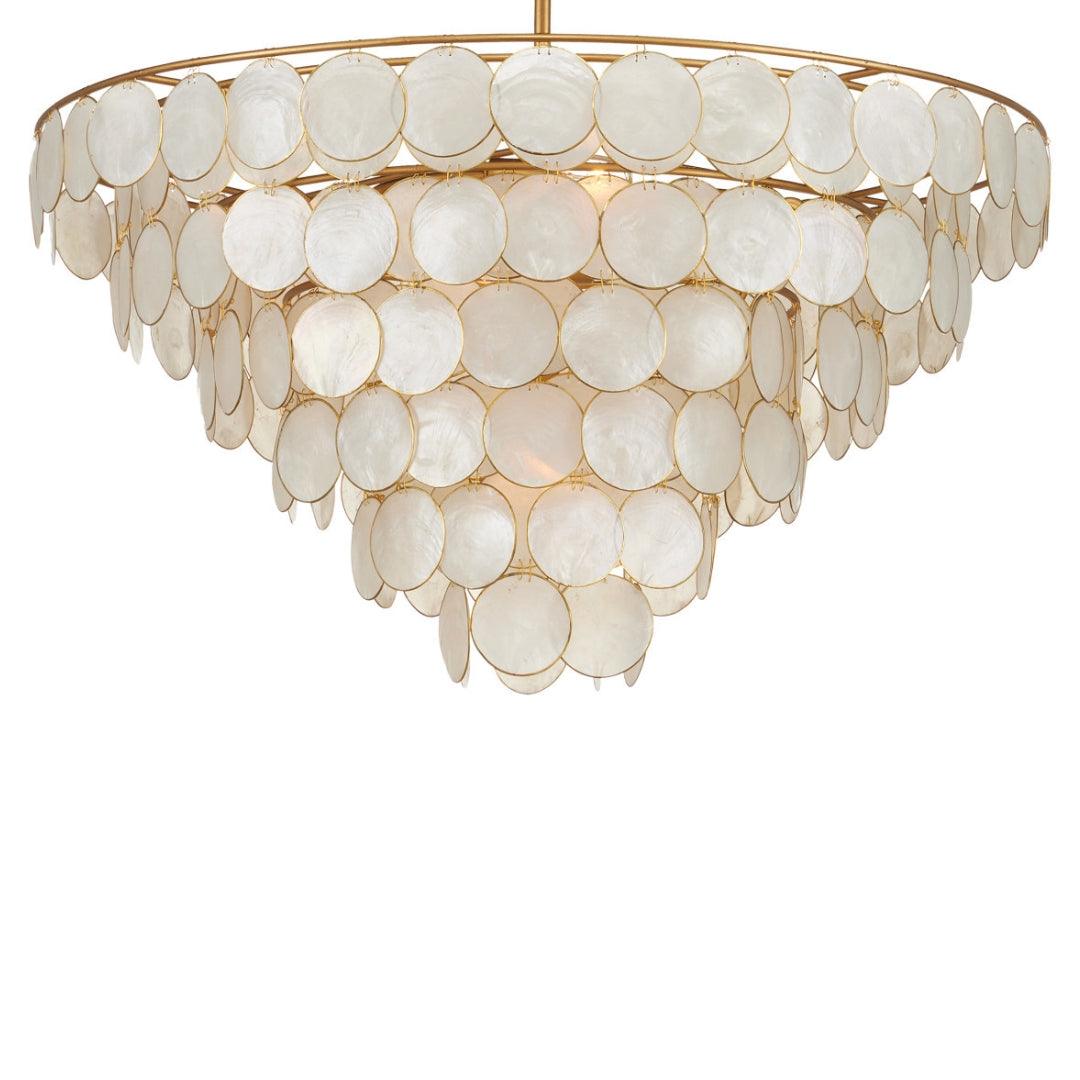 Capiz Shells Tiered Chandelier