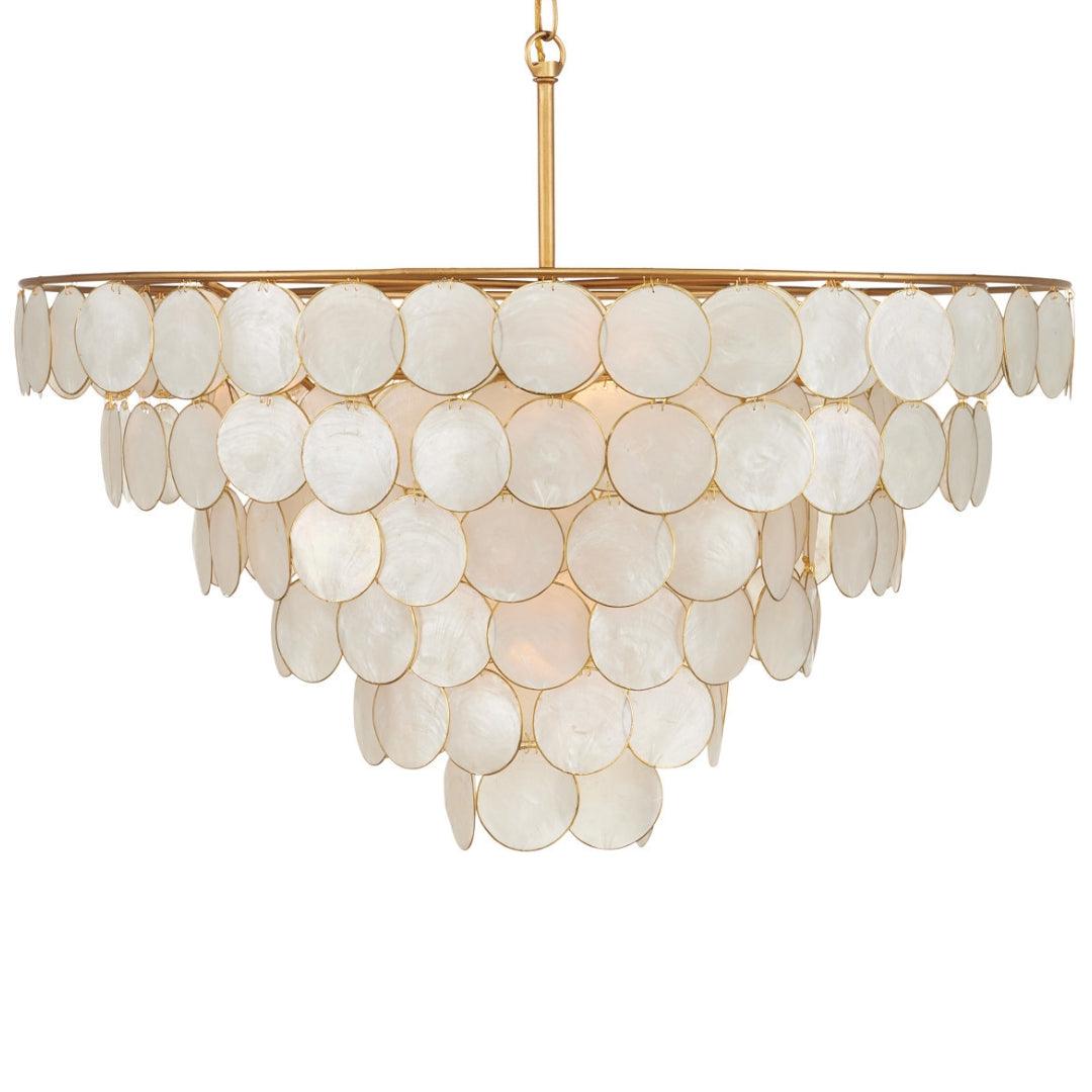 Capiz Shells Tiered Chandelier