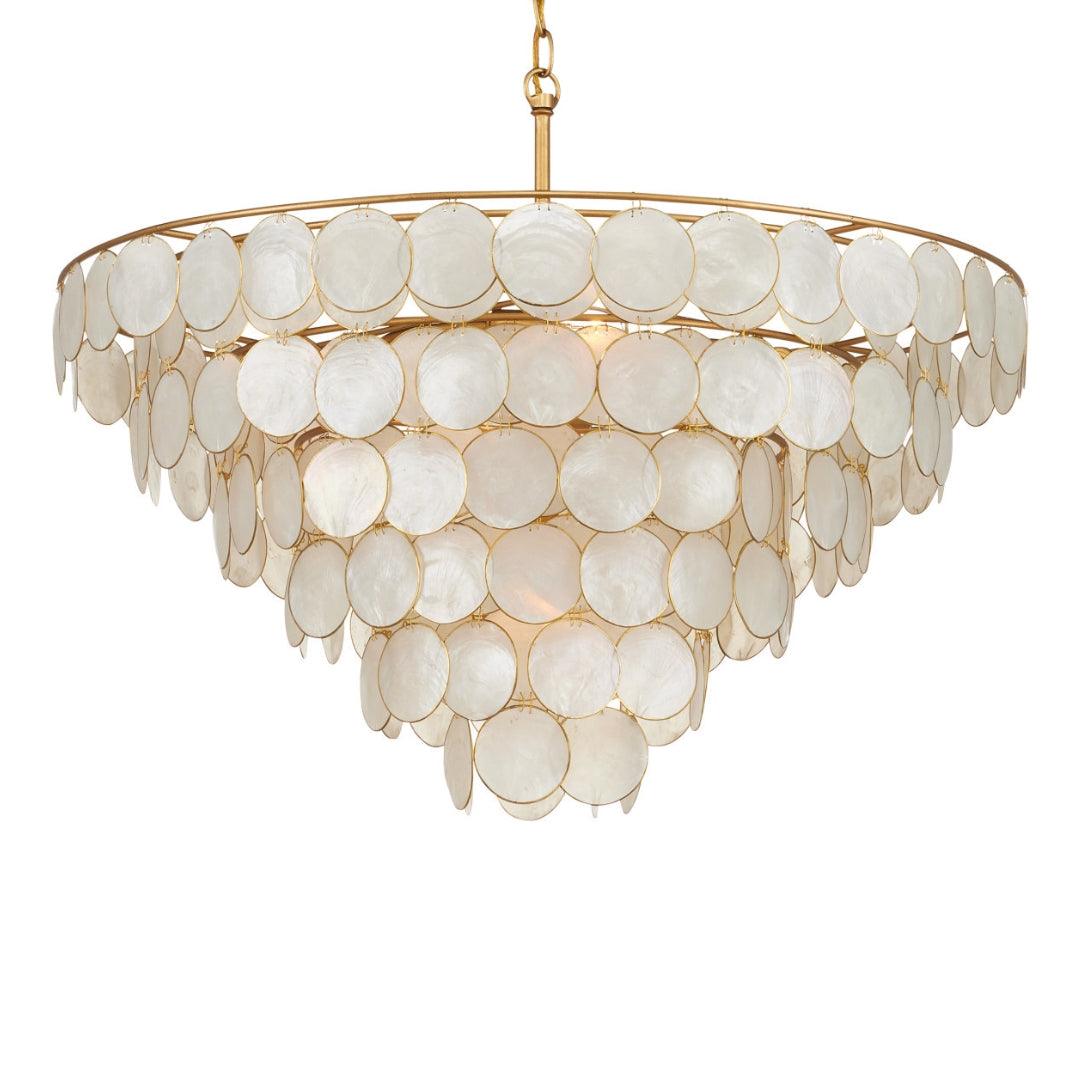 Capiz Shells Tiered Chandelier