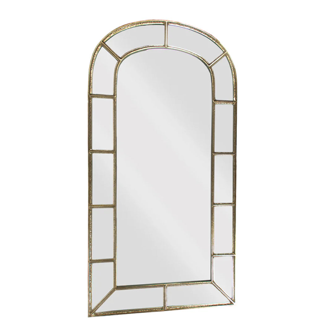 Cathedral Brass Arched Mirror