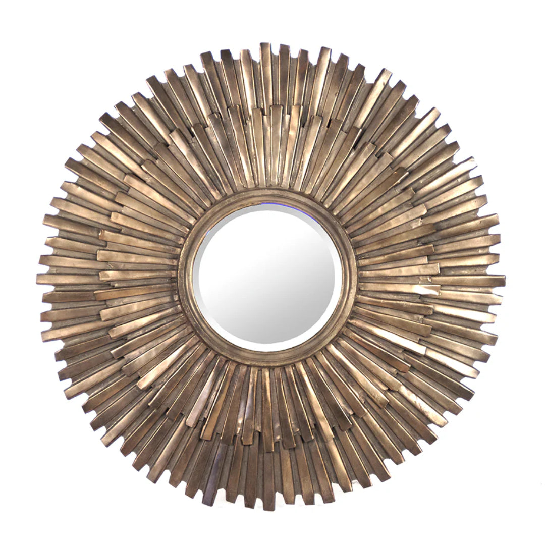 Starburst Brass Round Mirror