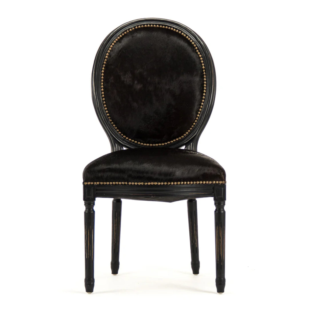 Brazilian Cowhide Black Dining Chairs