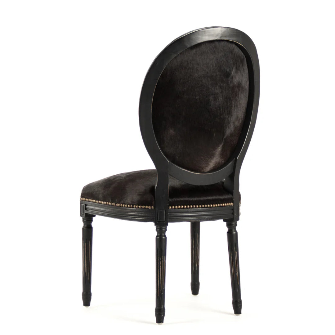 Brazilian Cowhide Black Dining Chairs