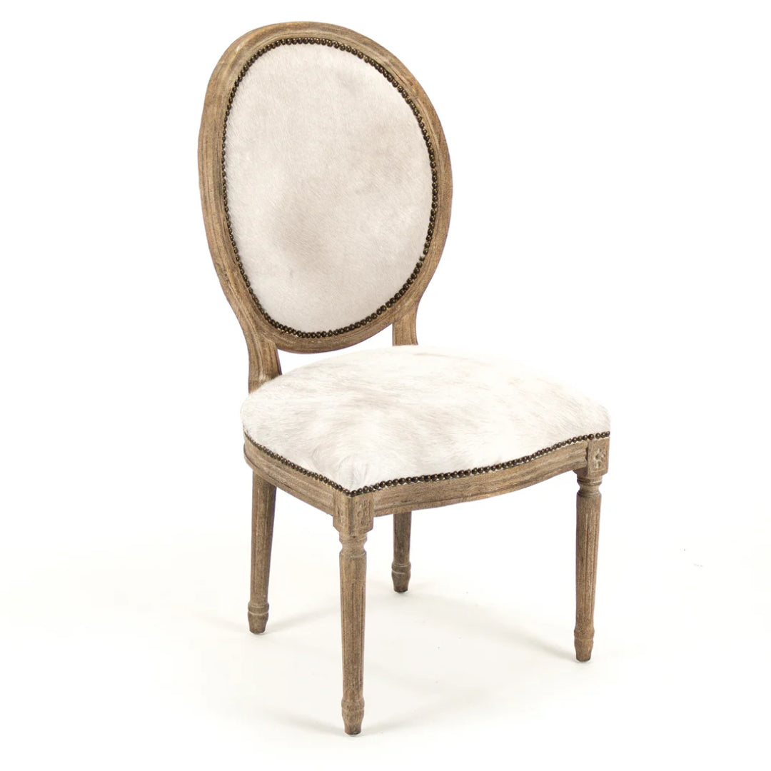 Brazilian Cowhide White Dining Chairs