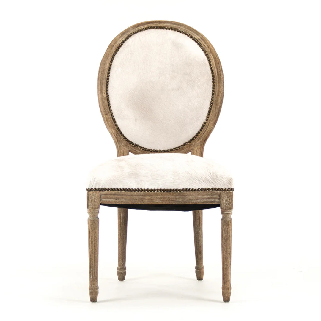 Brazilian Cowhide White Dining Chairs