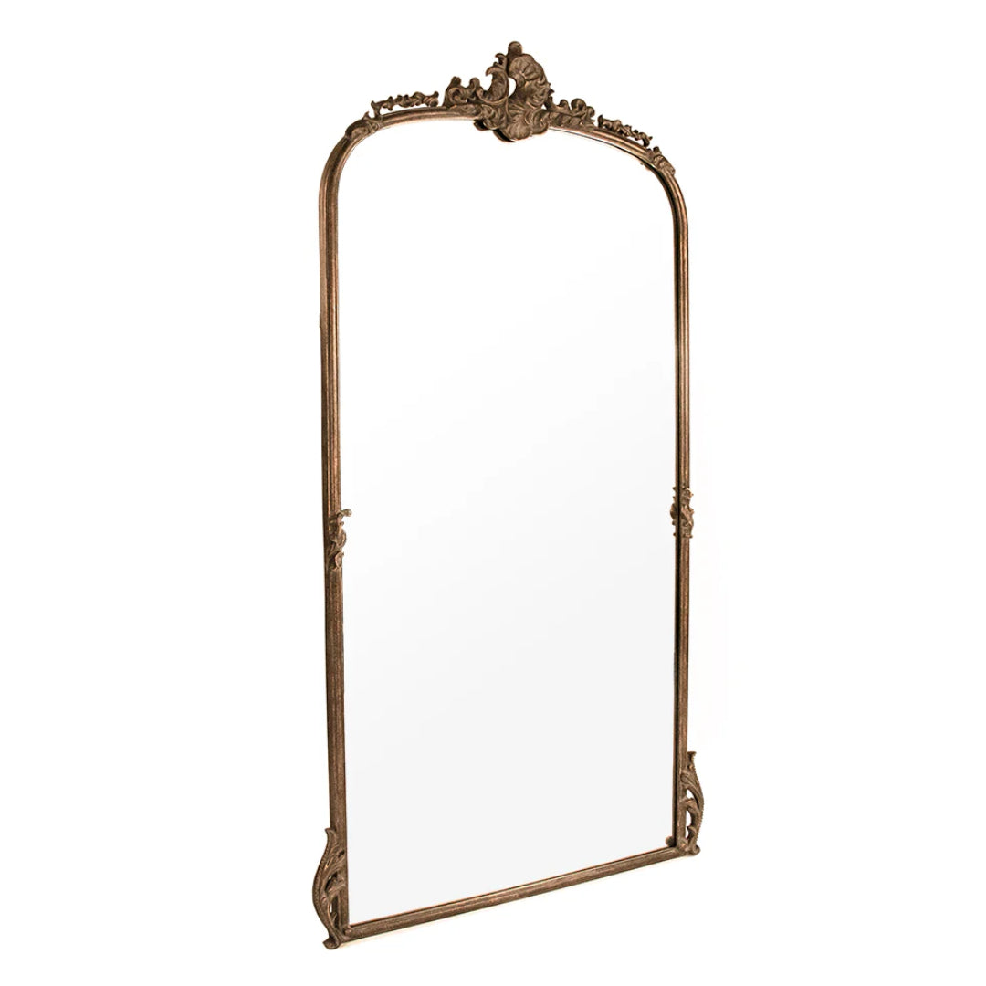 Tall Bronze Ornate Floor Mirror