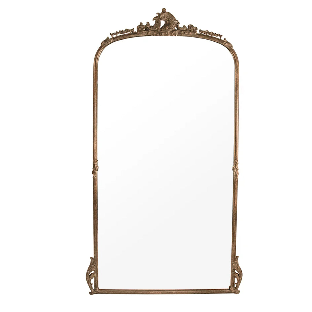 Tall Bronze Ornate Floor Mirror