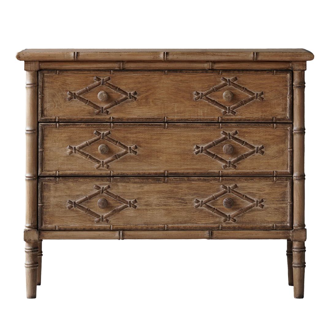 Distressed Natural Faux Bamboo Chest