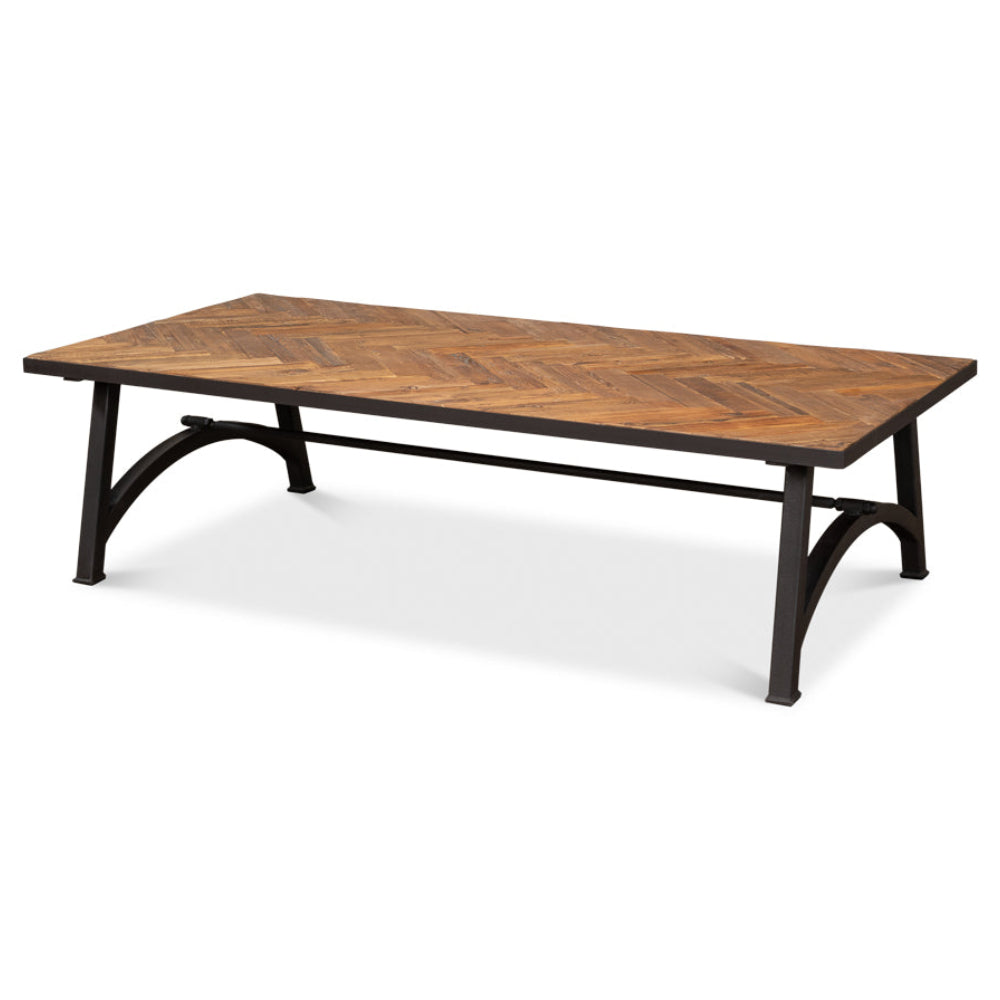 Parquet Top Industrial Coffee Table