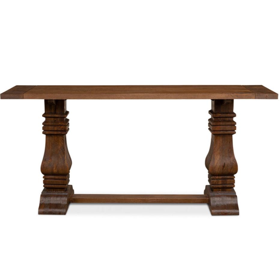 Mocha Pedestal Console Table