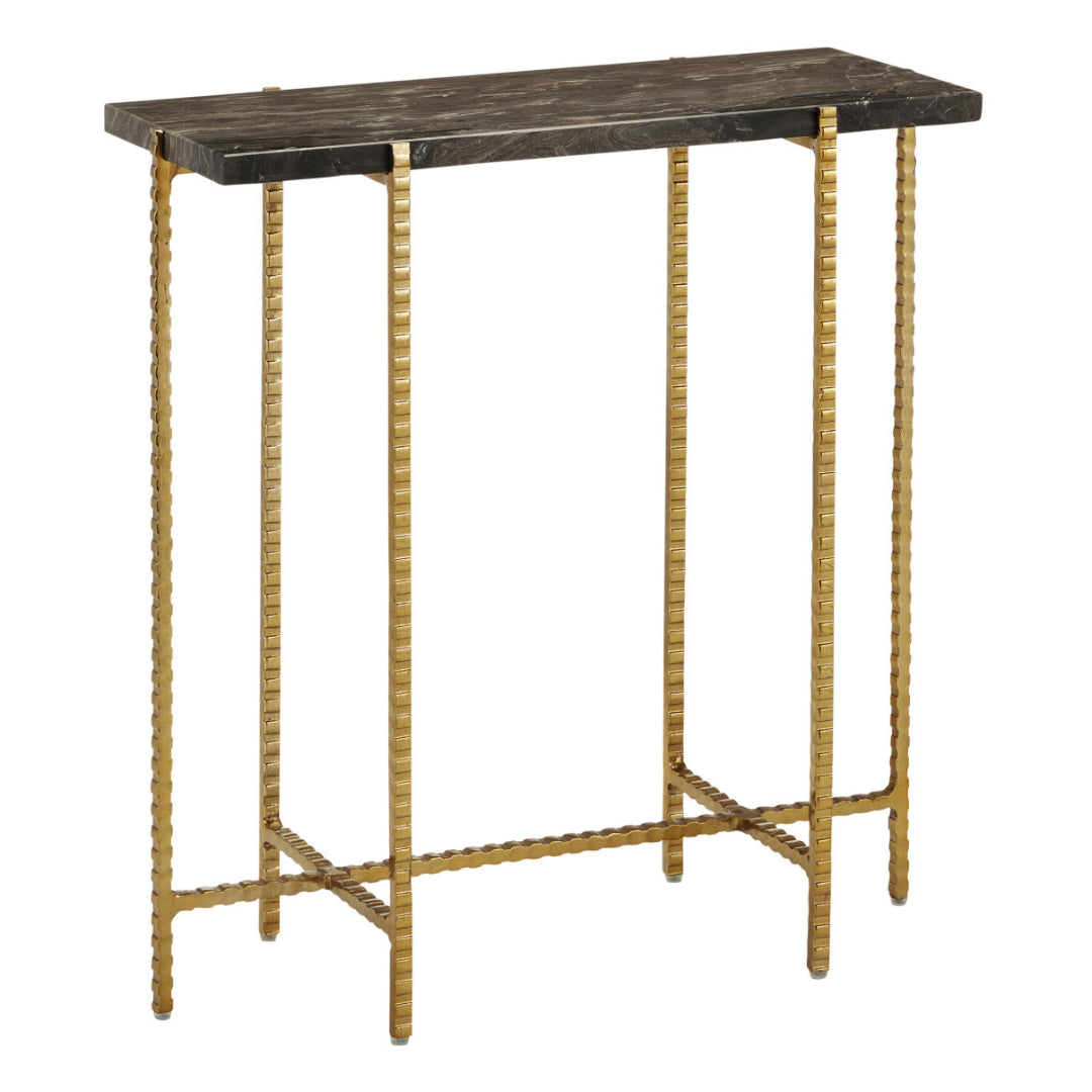 Cappuccino Marble Gold Accent Table