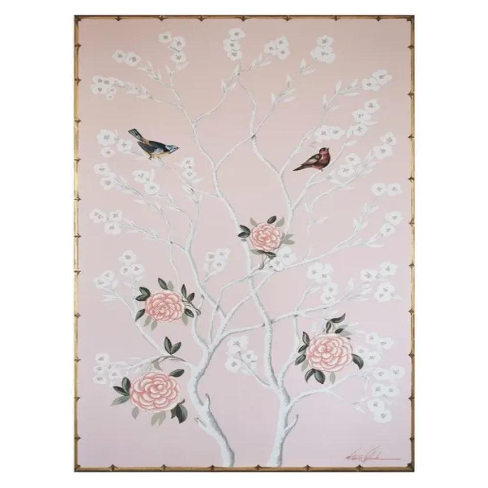 Pink Faux Bamboo Wall Art