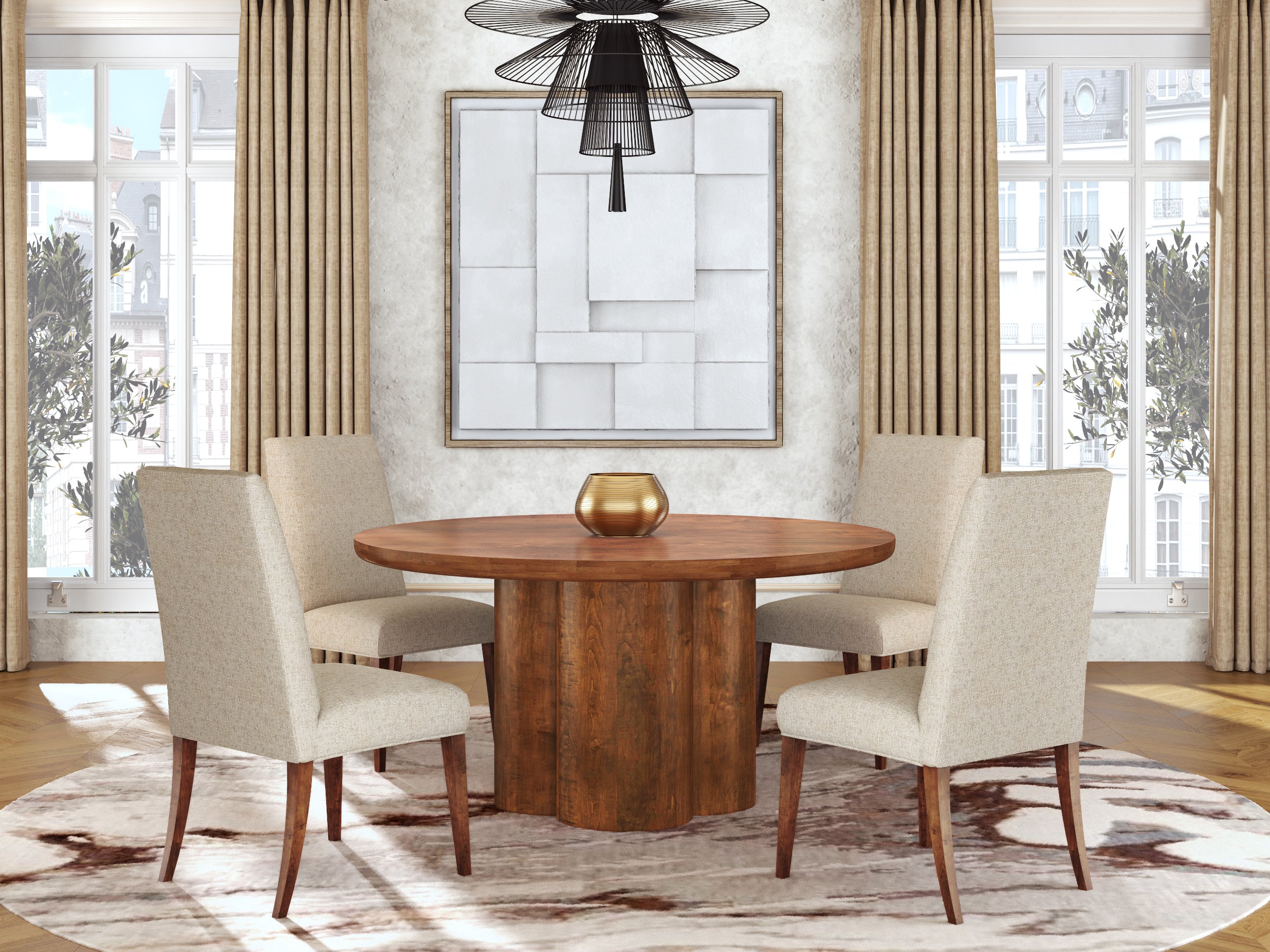 Modern Organic Wood Form Dining Table