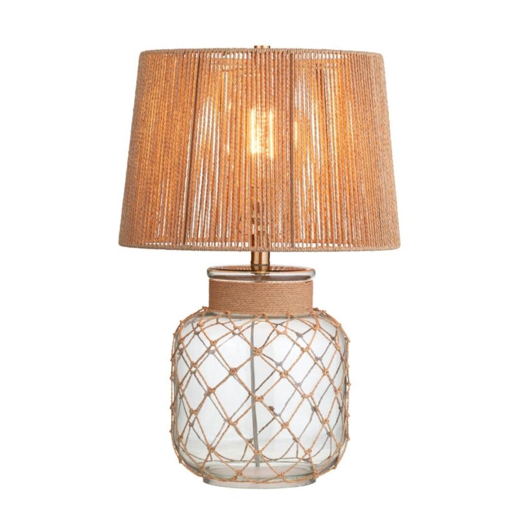 Coastal Rope Wrapped Glass Table Lamp