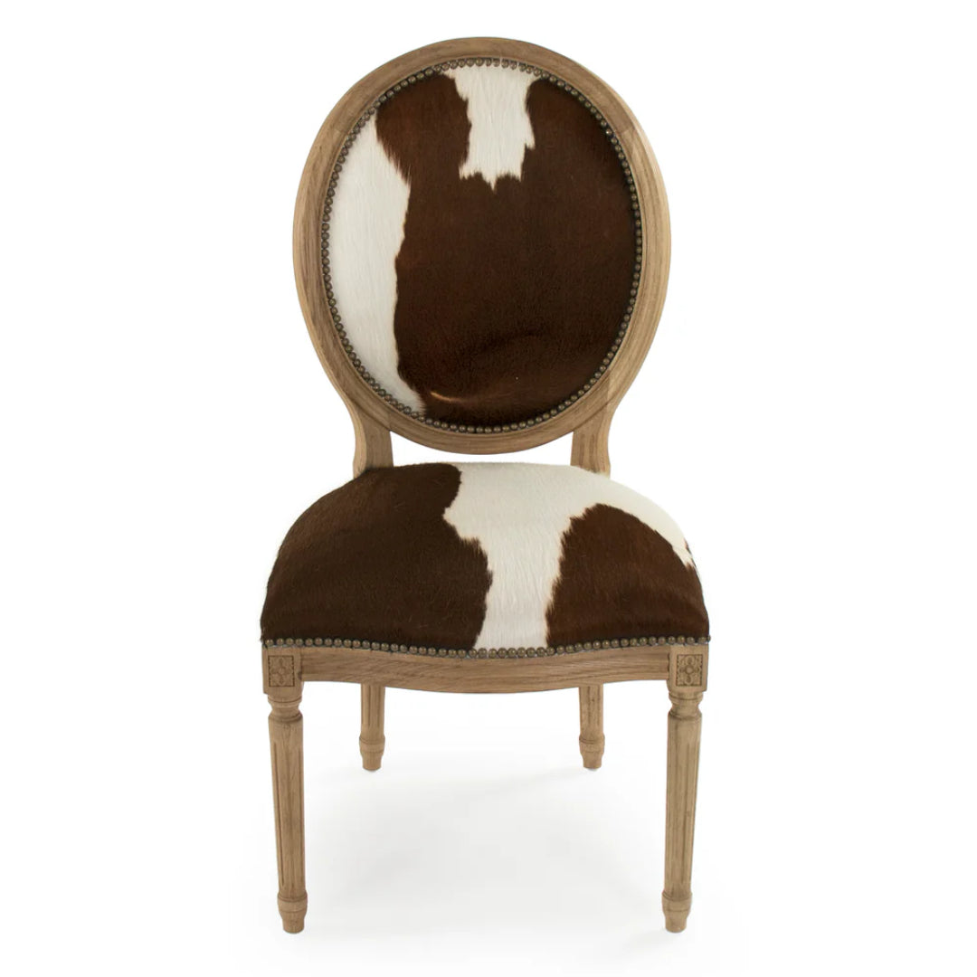 Brazilian Cowhide Brown Dining Chairs