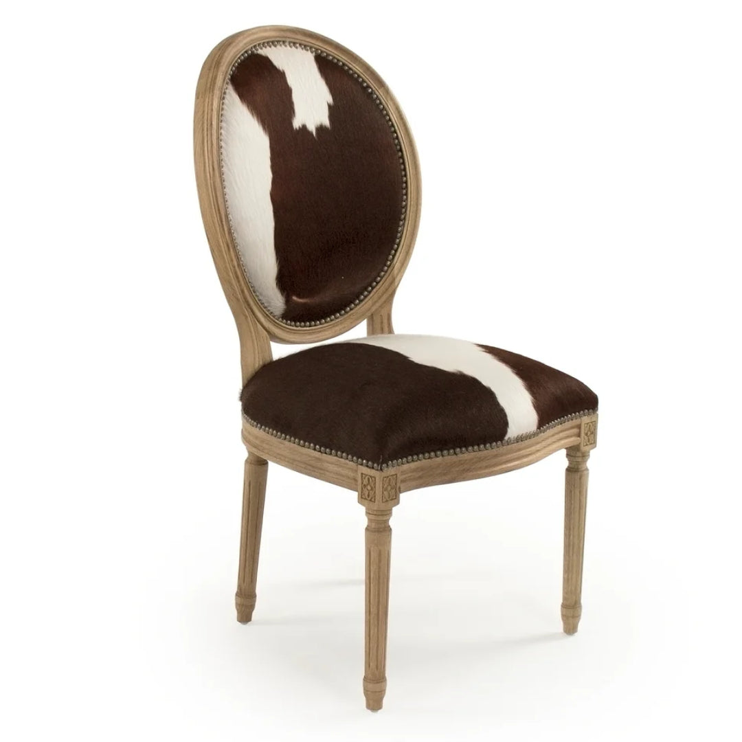 Brazilian Cowhide Brown Dining Chairs