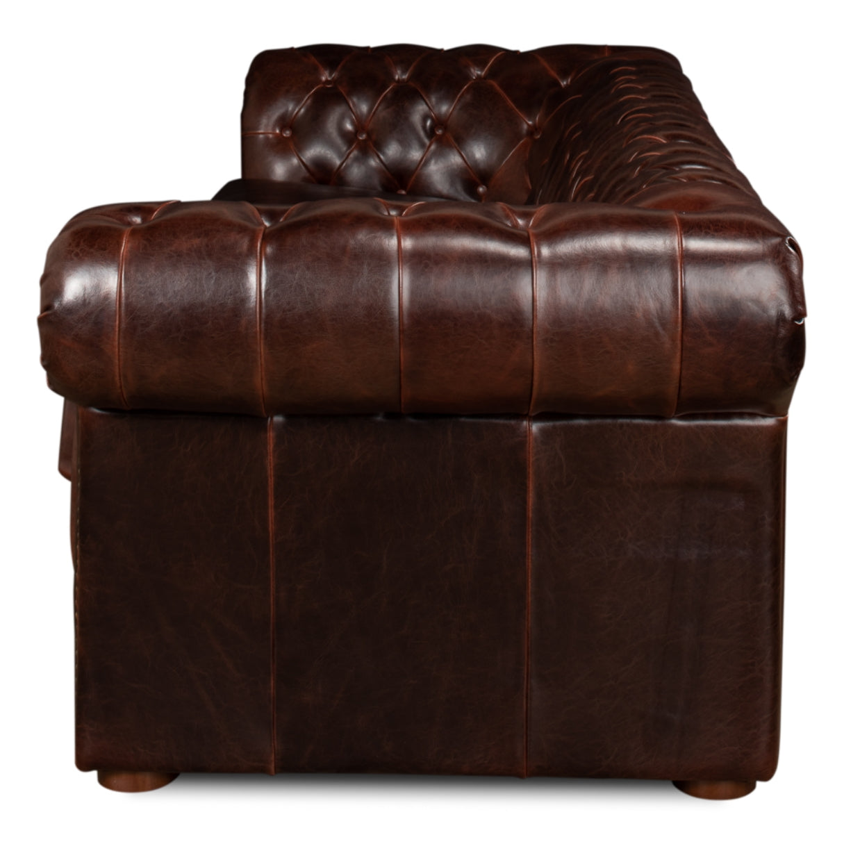 Luxurious Brown Leather Chesterfield Sofa