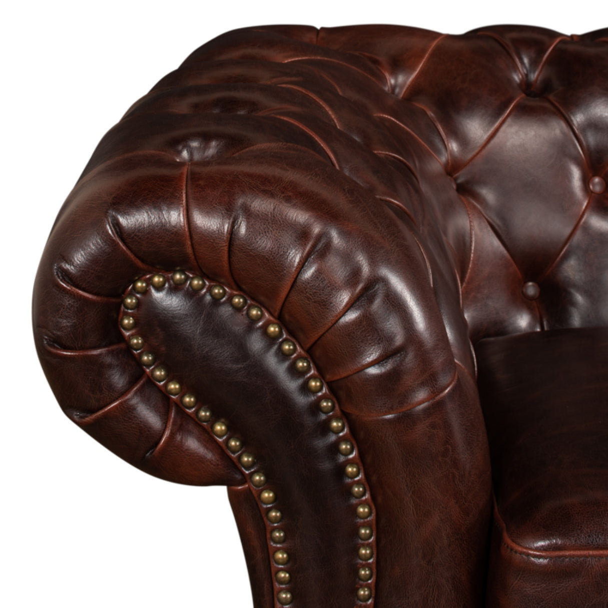 Luxurious Brown Leather Chesterfield Sofa