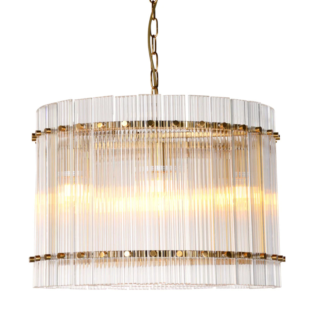 Crystal with Gold Accent Chandelier