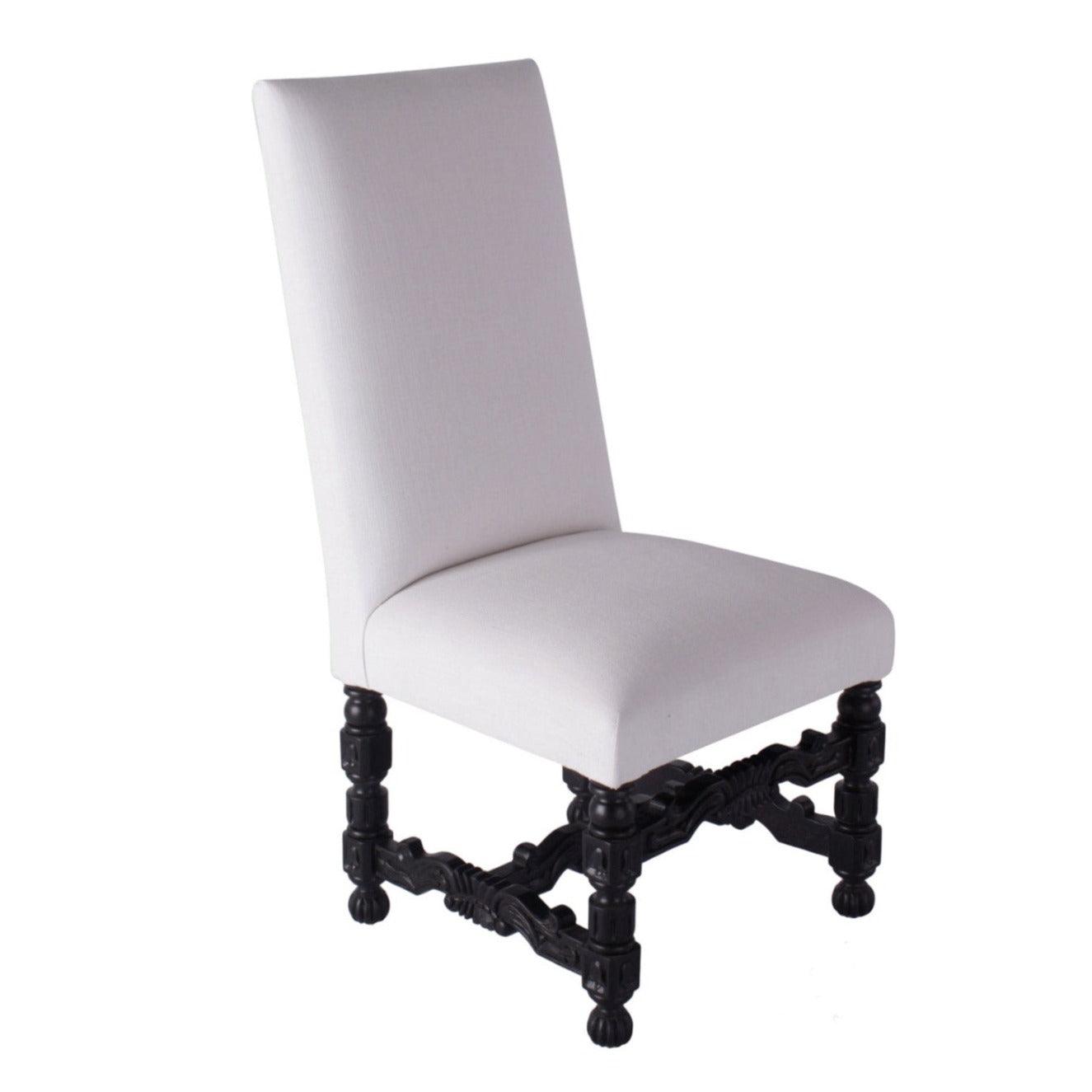 Chunky Craved Base Upholstered Chair