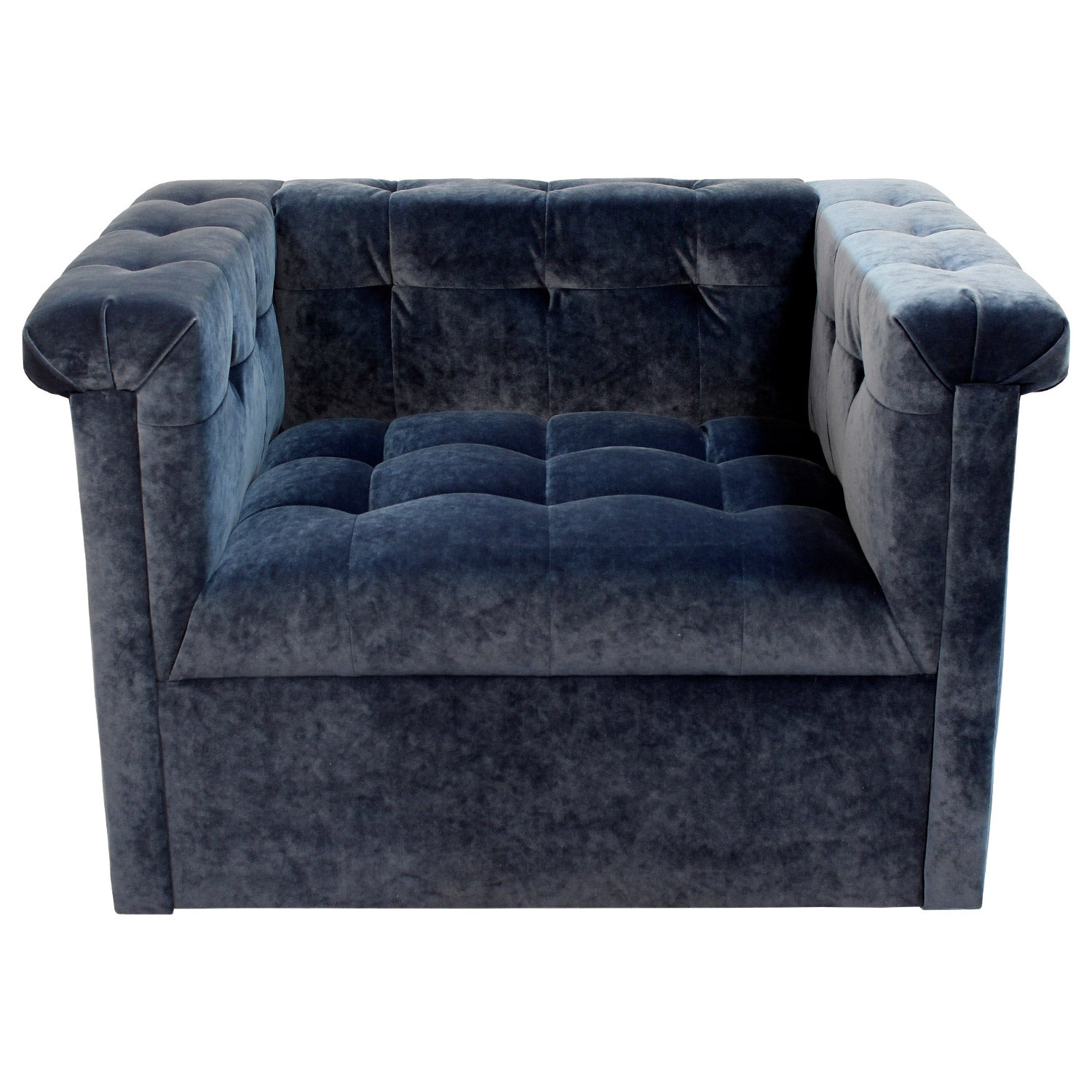 Swivel Banks Denim Accent Chair