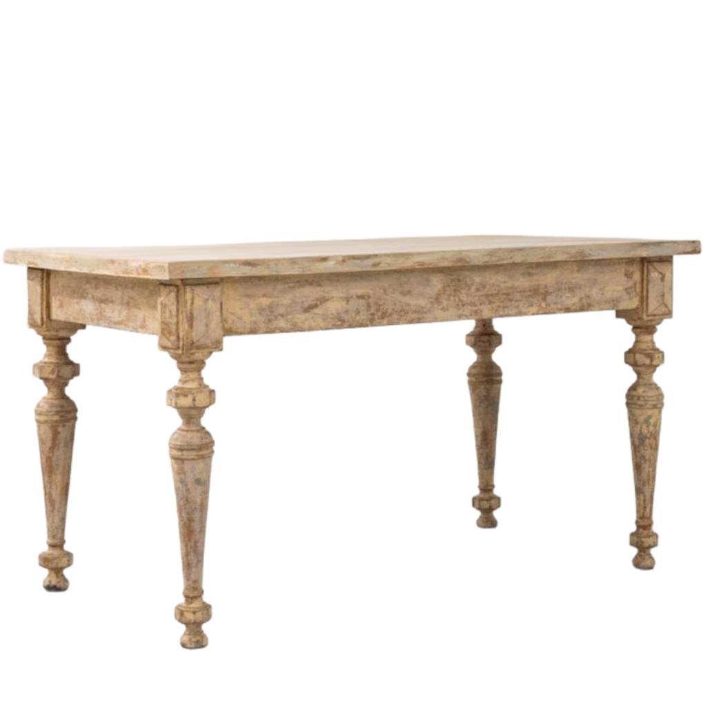 French Weathered Antique Cuisine Dining Table, Circa 1870