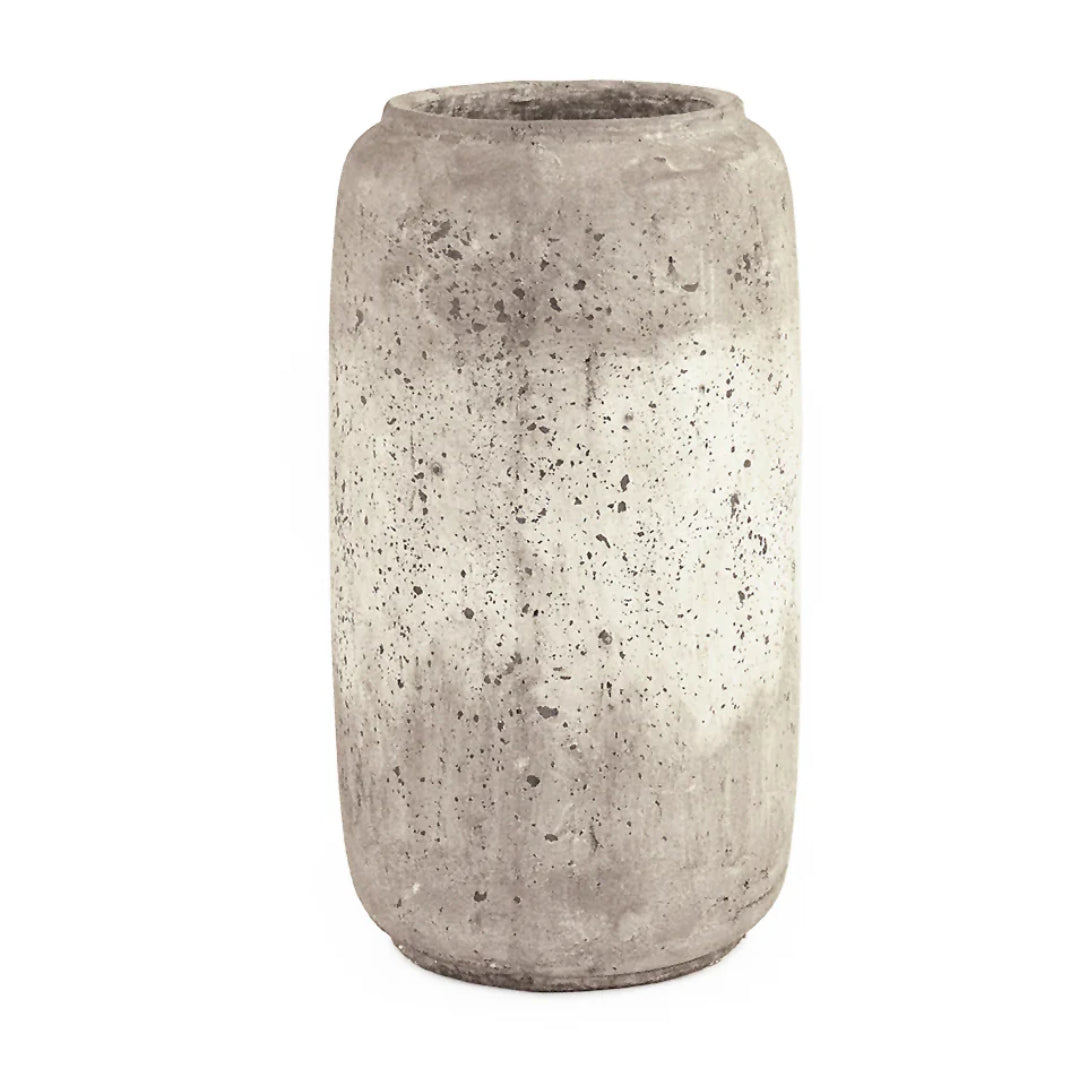 Rustic Terracotta Cream and Gray Vase