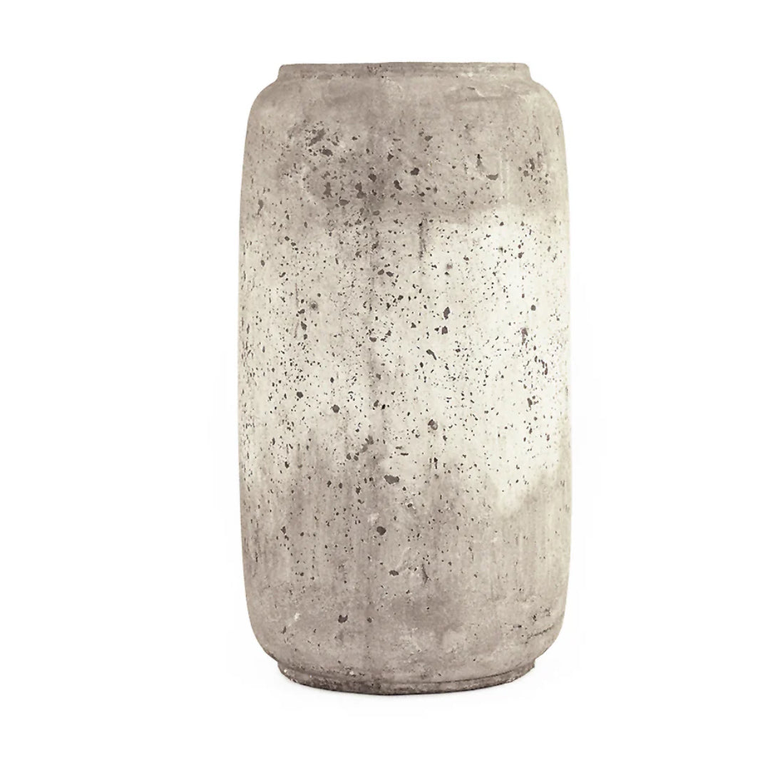 Rustic Terracotta Cream and Gray Vase