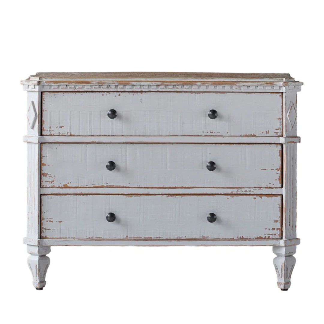 Swedish Distressed White Dresser