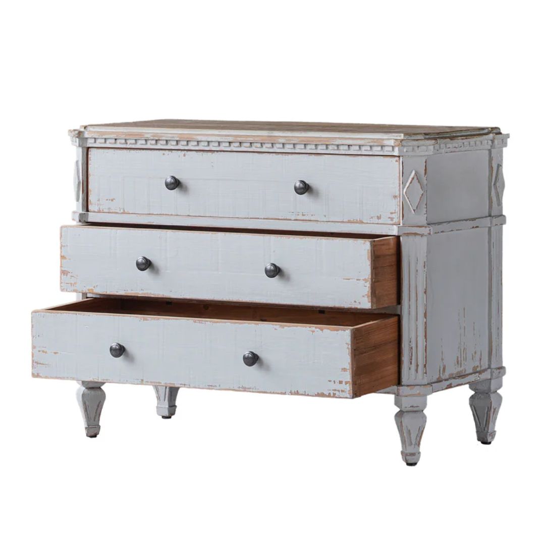 Swedish Distressed White Dresser