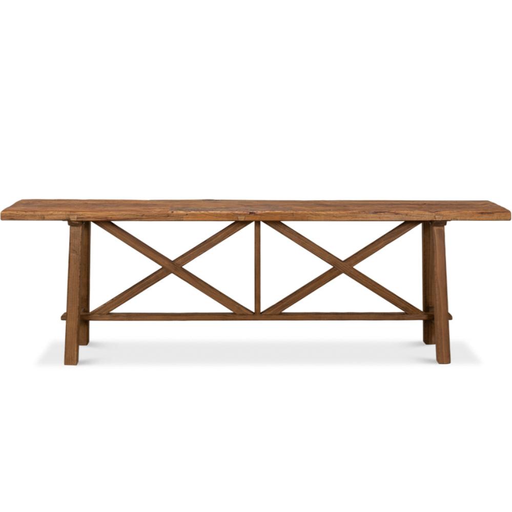 Double X Base Brown Sofa Table