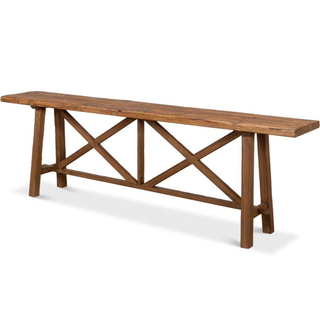 Double X Base Brown Sofa Table