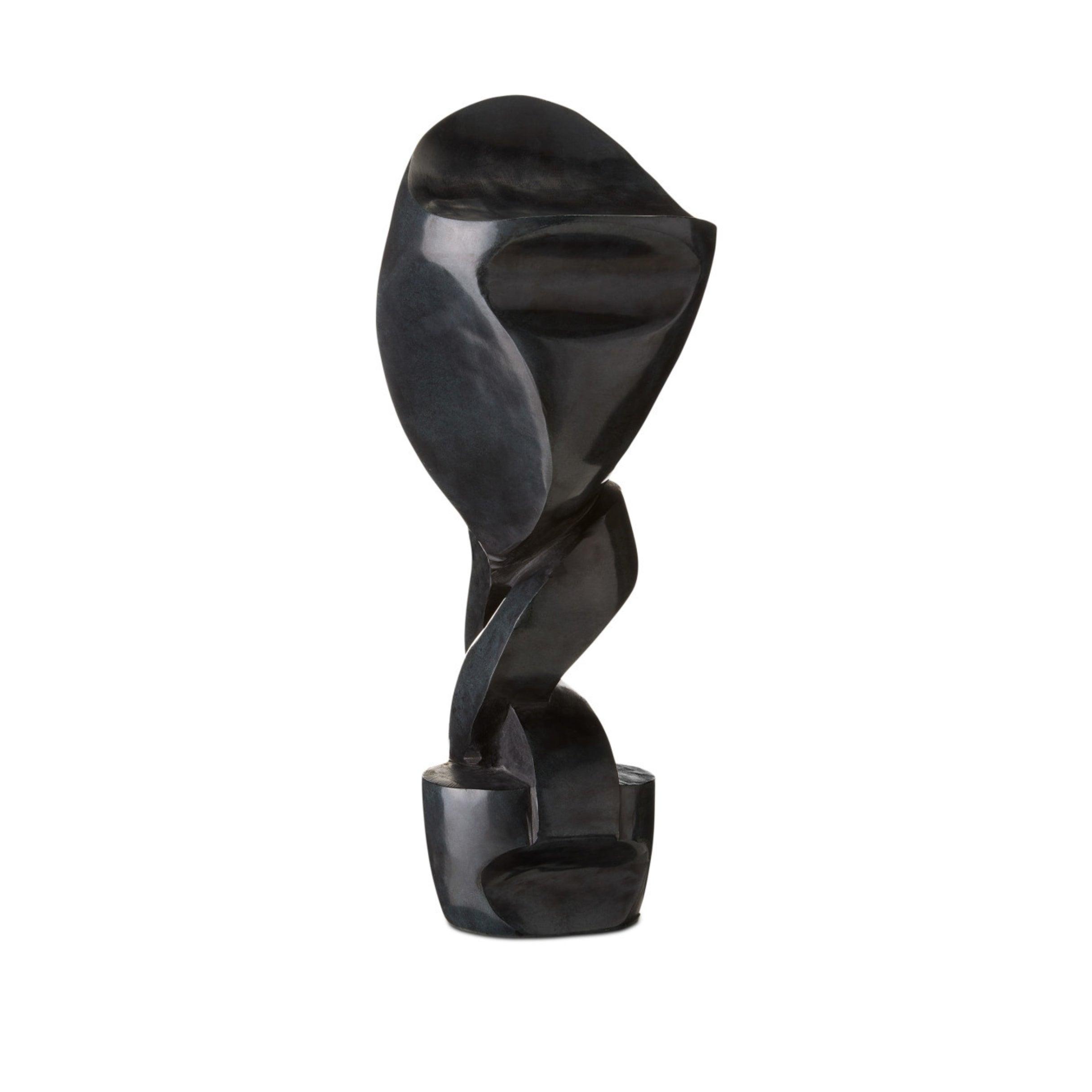 Dynamic Black Marble Abstract Sculpture