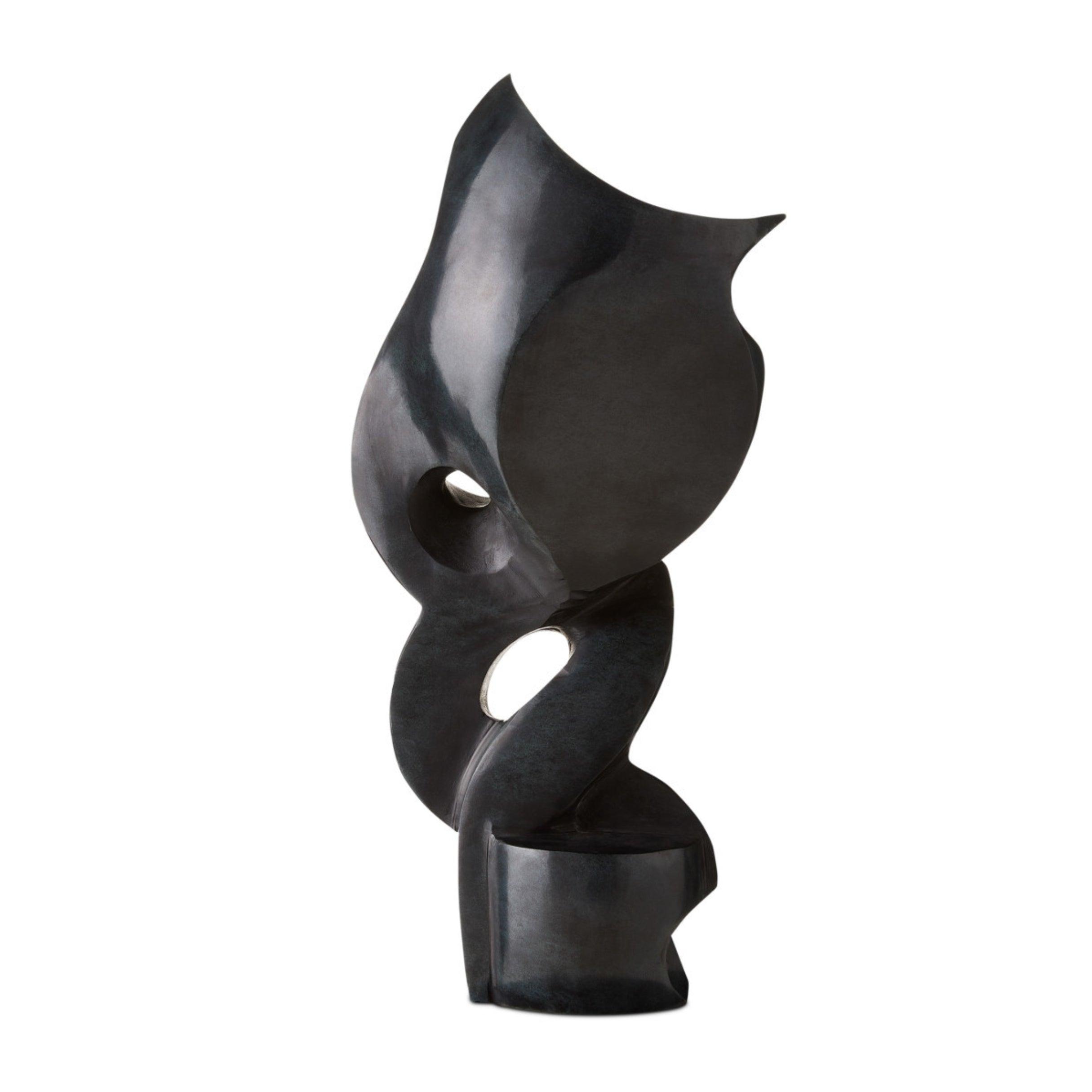 Dynamic Black Marble Abstract Sculpture