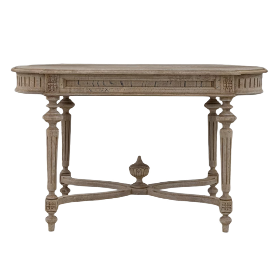 French Antique Bleached Oak Side Table, Circa 1850