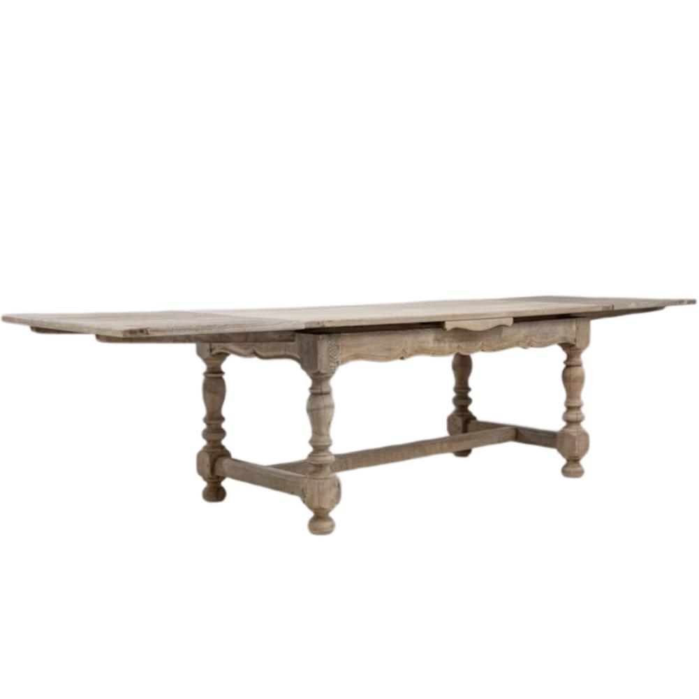 Extendable French Antique Oak Dining Table, Circa 1920