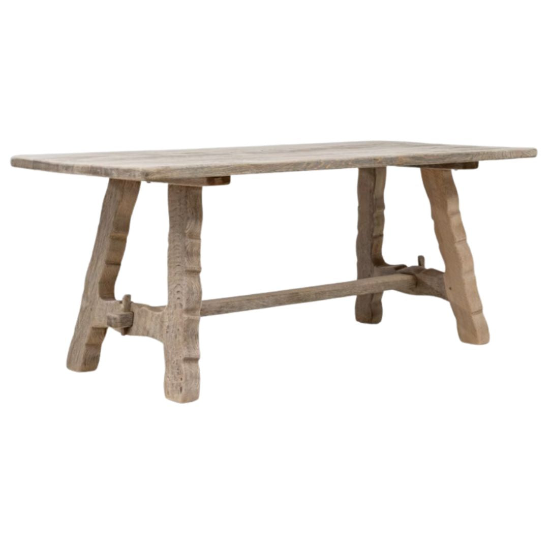 French Rustic Farmhouse Dining Table, Circa 1940