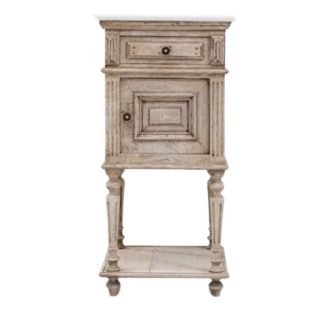 Marble Top French Bedside Table, Circa 1900