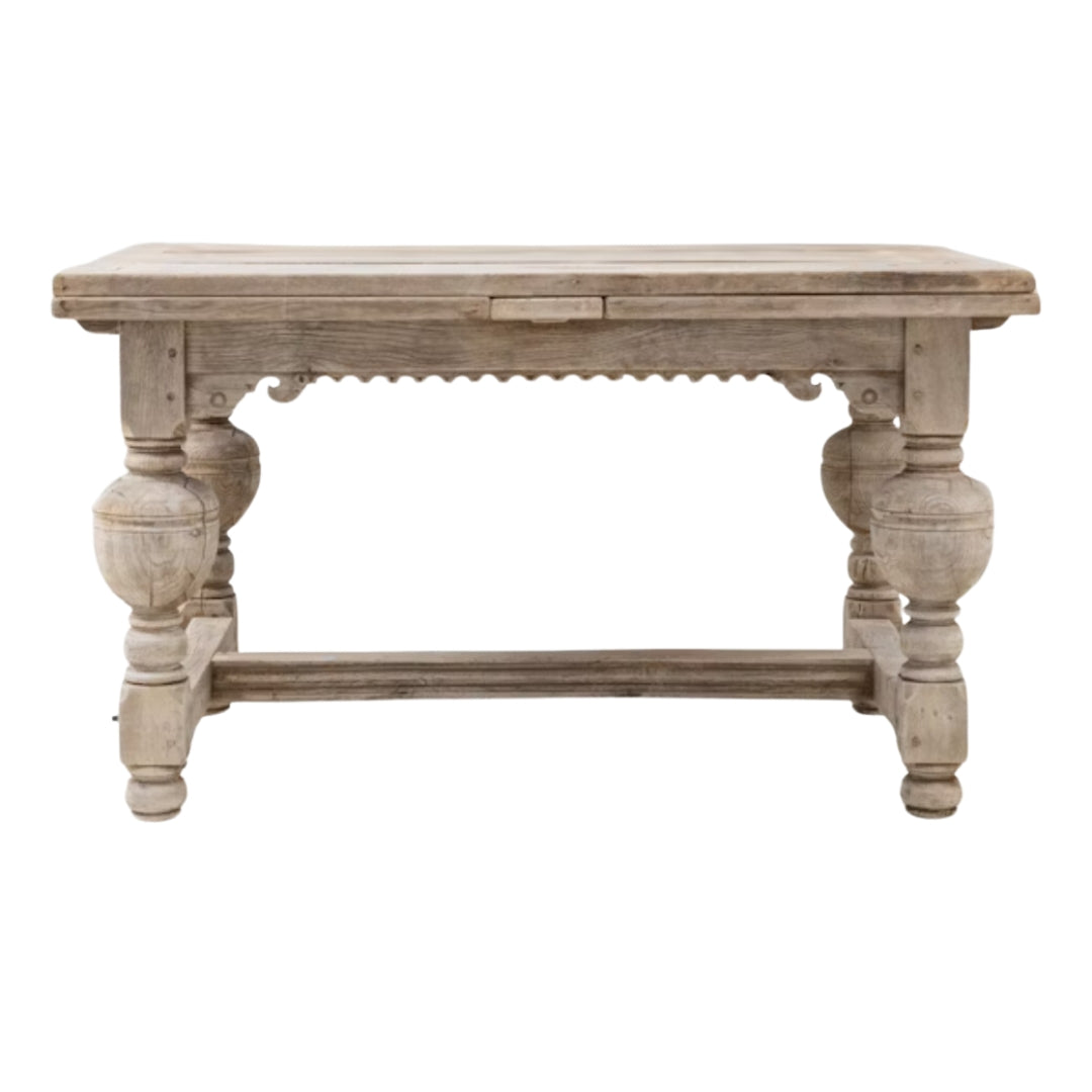 Natural Antique Oak Dining Folding Table, Circa 1900