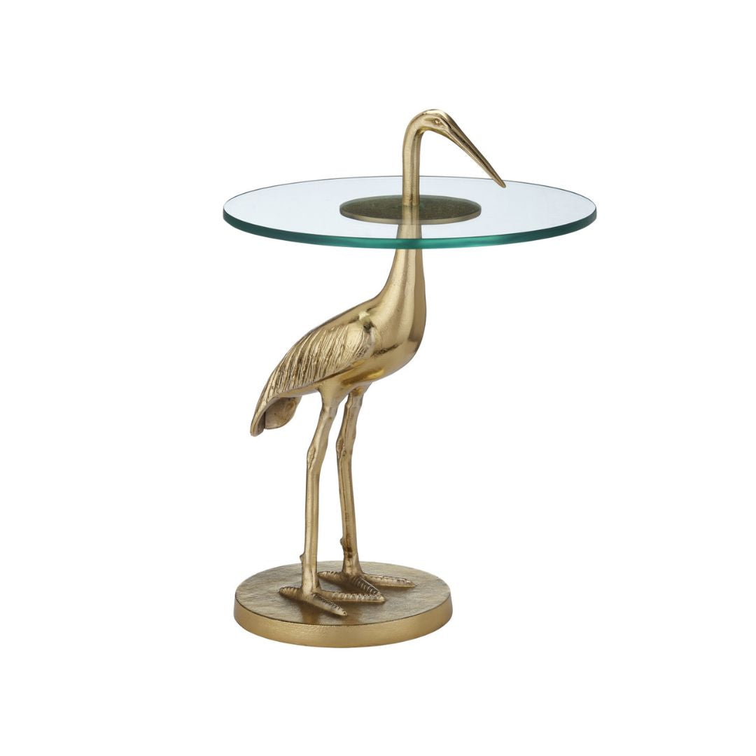 Golden Crane Accent Table