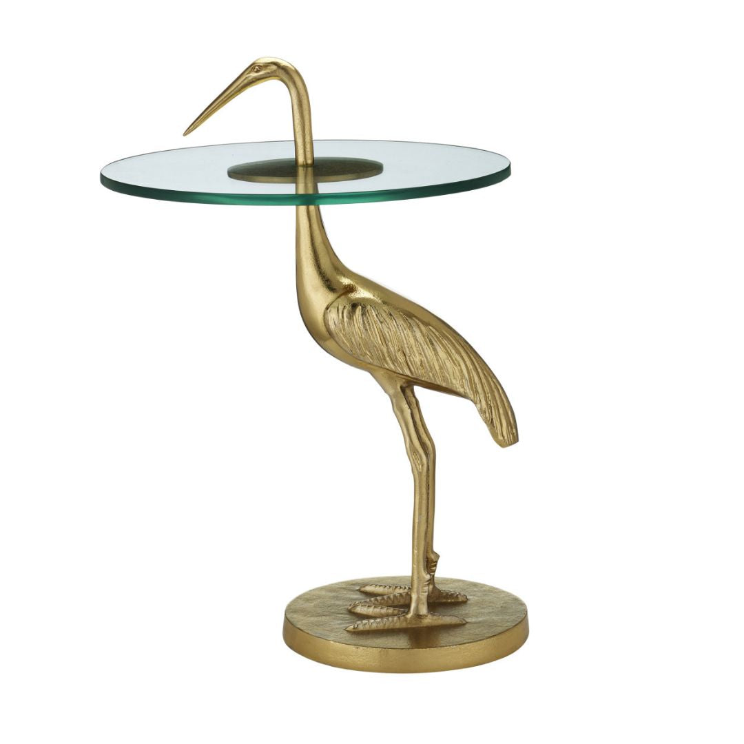 Golden Crane Accent Table