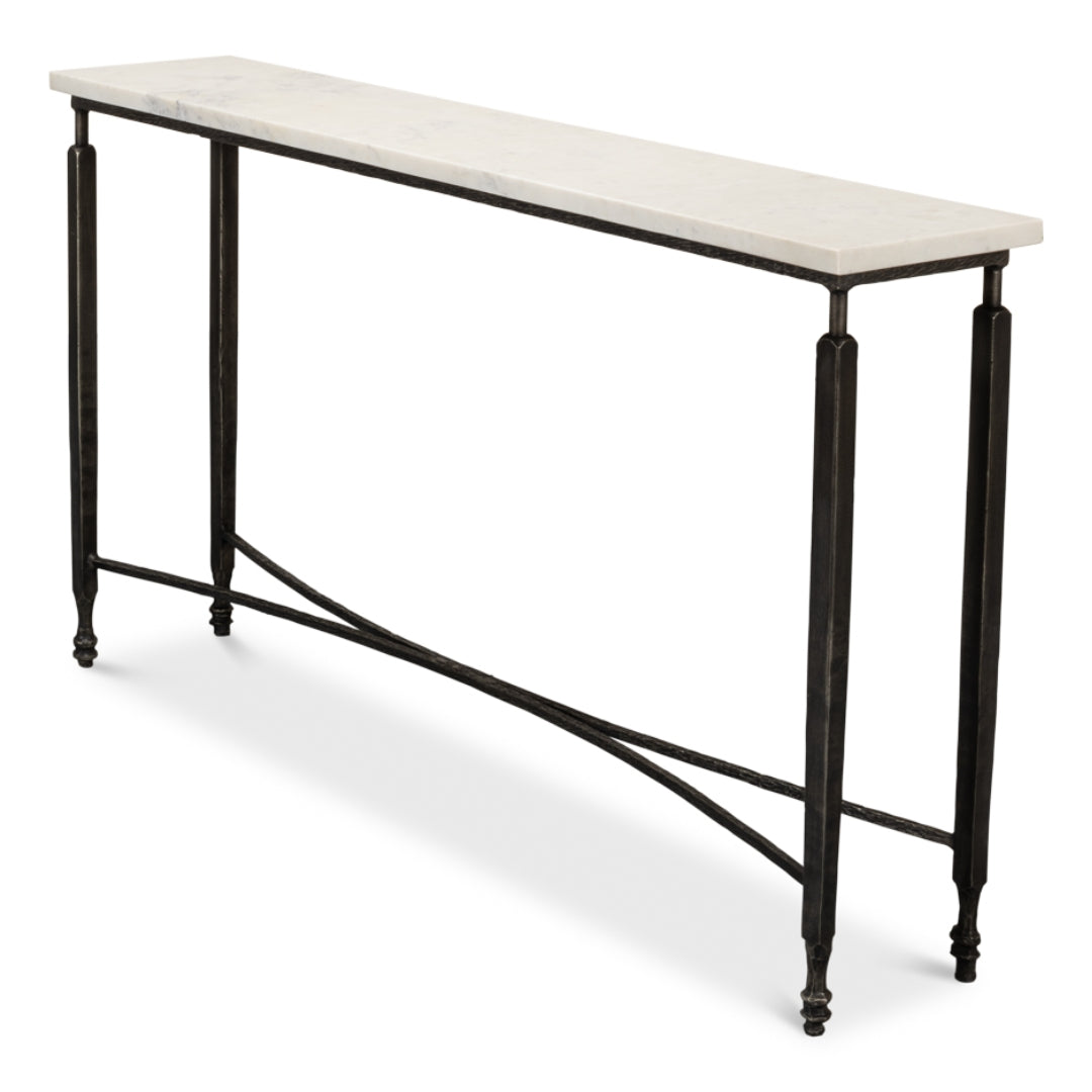 Architectural Marble Top Console Table