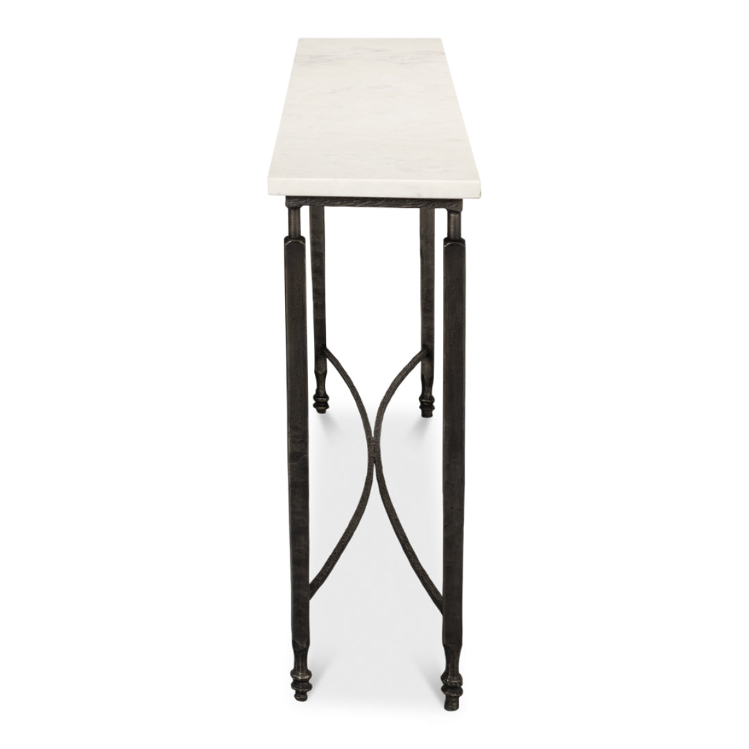 Architectural Marble Top Console Table