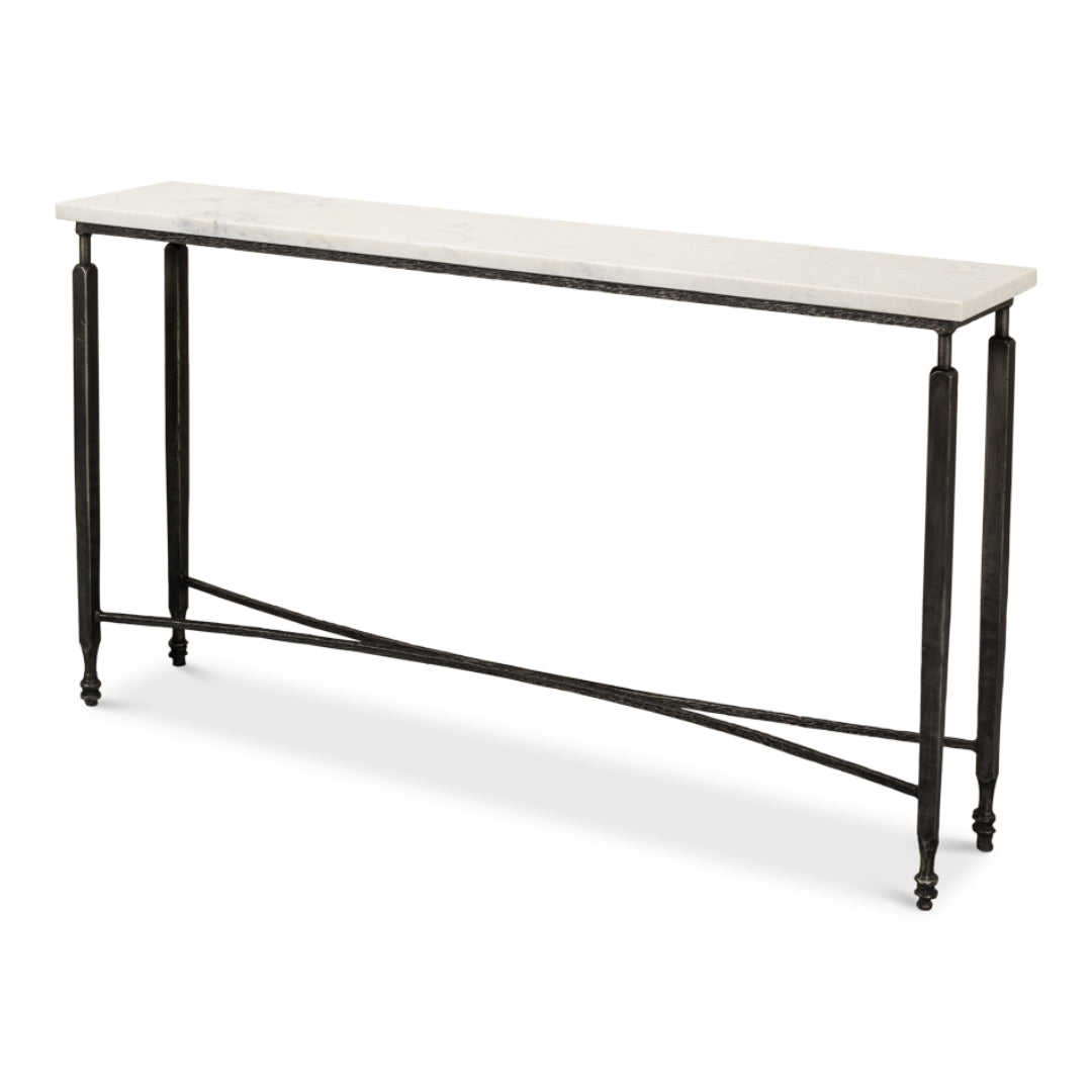 Architectural Marble Top Console Table