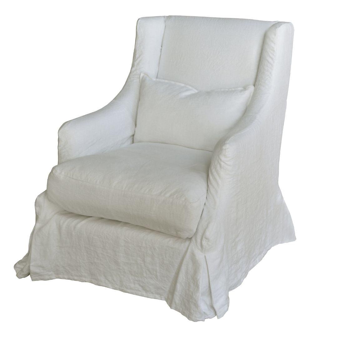 Comfy White Shabby Chic Accent Chair