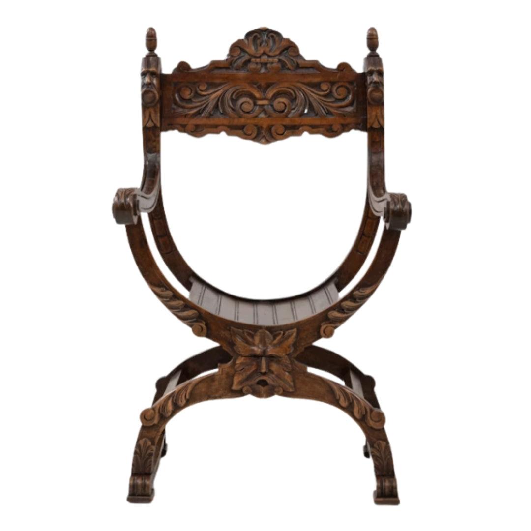 Regal French Curved Ornate Wooden Chair - Circa 1920