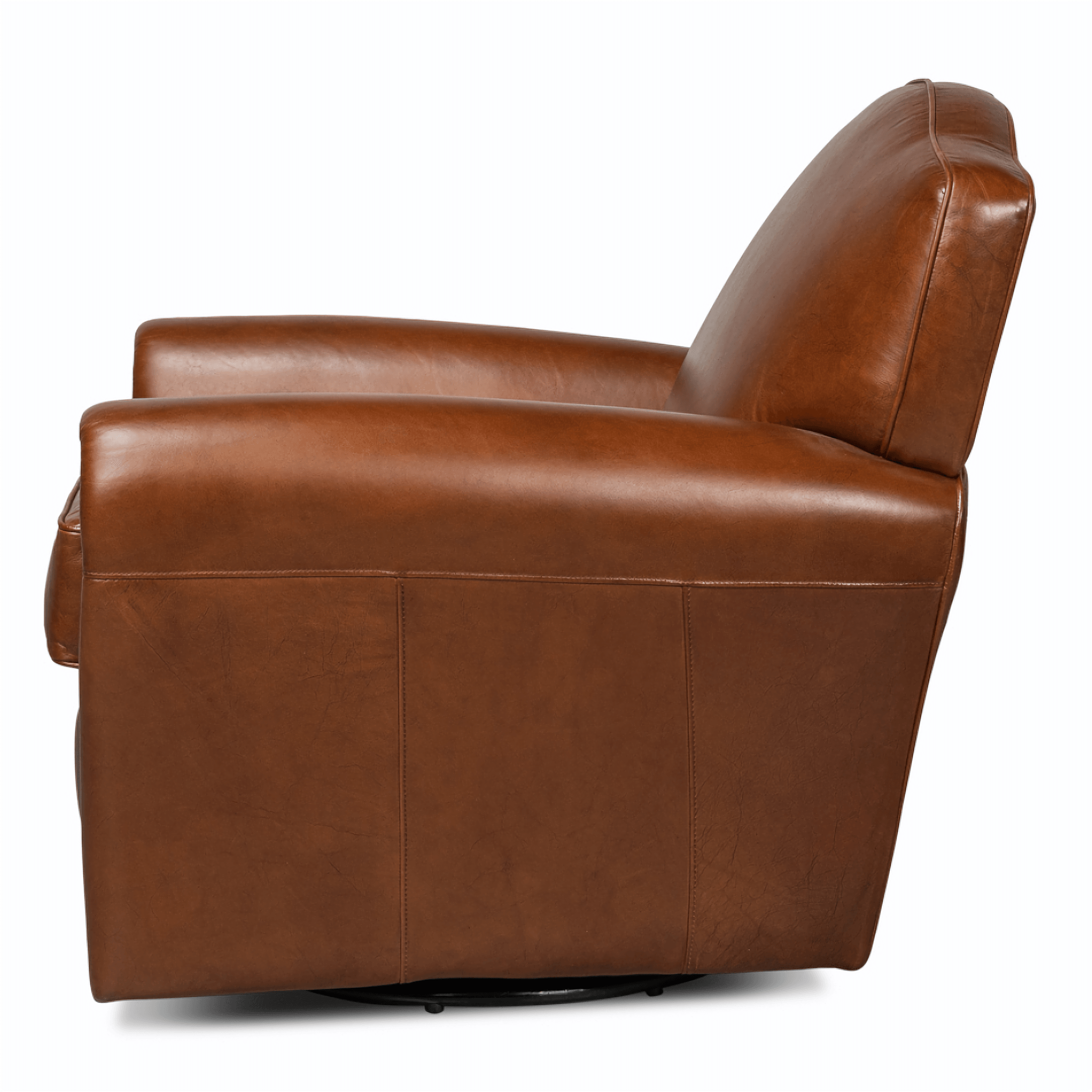 Havana Leather Club Swivel Chair